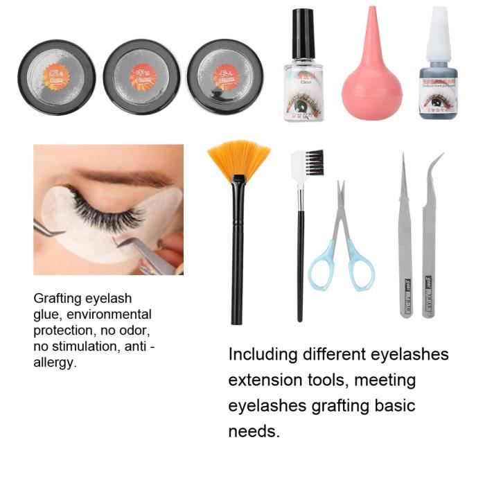 KIMISS Kit de faux cils pour extension de cils Ensemble d'outils de