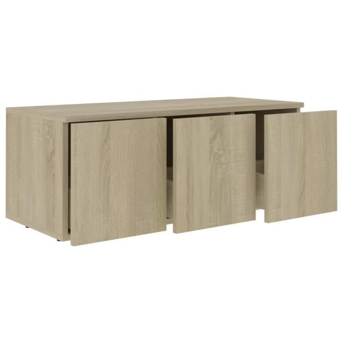 Meuble TV - KIMISS - Chêne sonoma - 3 tiroirs - 80x34x30 cm