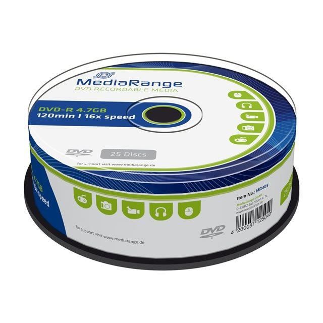 MediaRange 25 x DVD R 4.7 Go 120 minutes 16x spindle - vue 2