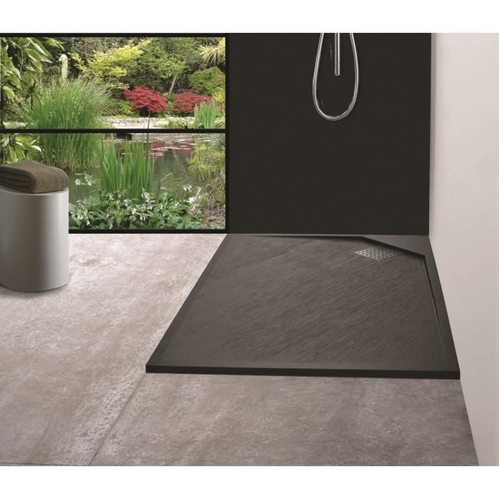 mitola receveur en resine composite oasis 120x80 anthracite cdiscount bricolage