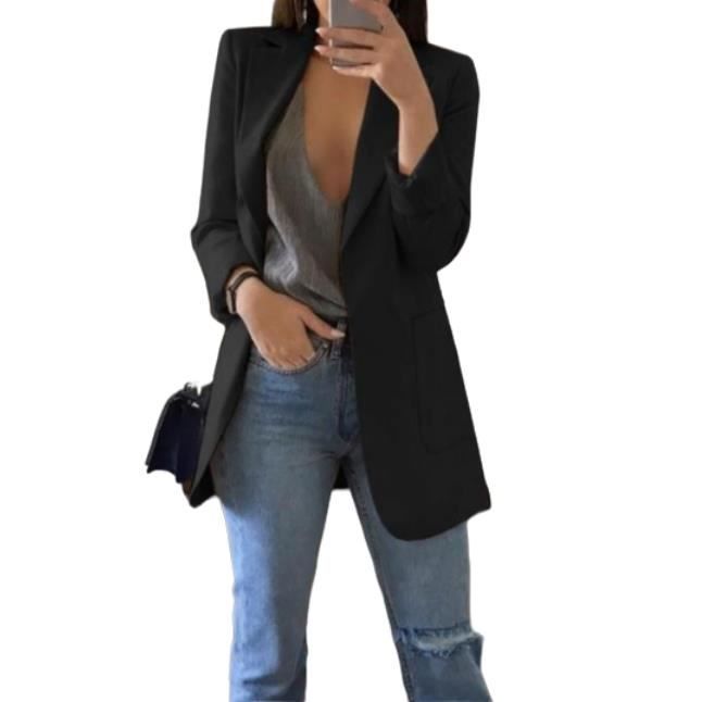 Blazer Femme MINTLIMIT - Manches 3/4 Froncées, Ouvert, Col Châle, Poches, Plusieurs Couleurs Disponibles - 7