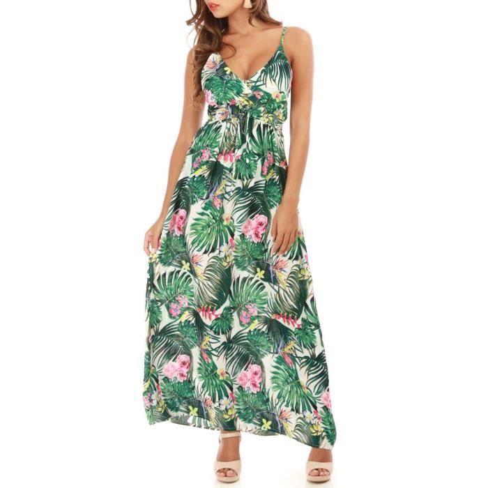 robe longue blanche fleur