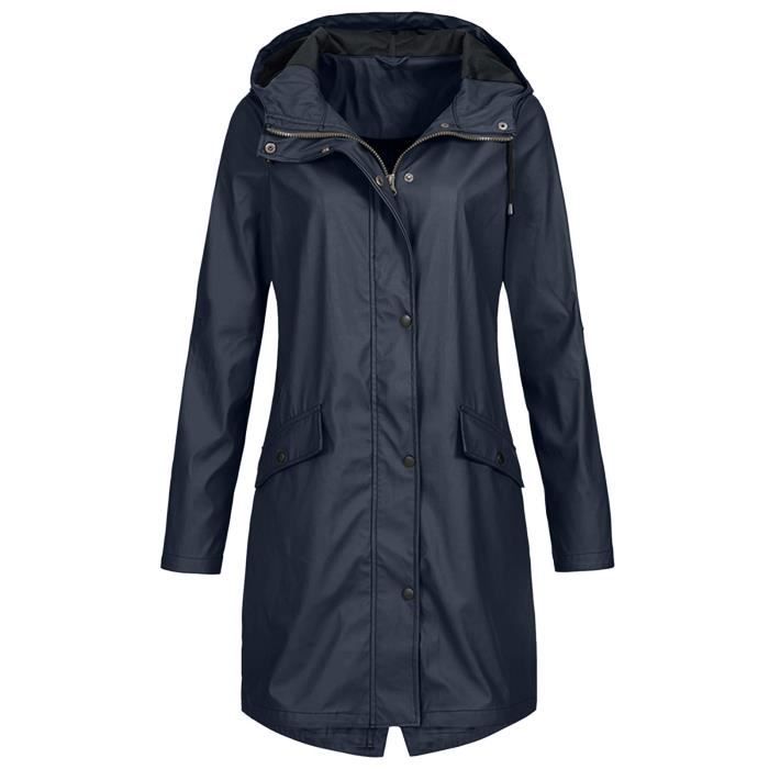 Trench Femme Sweat à capuche Navy Coupevent imperméable Navy Cdiscount PrêtàPorter