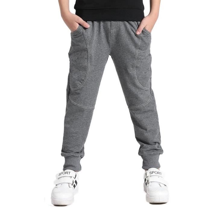 Pantalon de Jogging Sport Enfant Garçon - Taille Élastique - Couleur Gris  Gris - Cdiscount Prêt-à-Porter