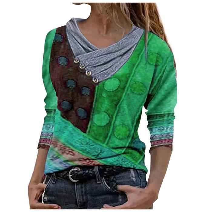 Sweat-shirt à Capuche Femme Grande Taille - Imprimé Tie-dye - Manches Longues Décontracté