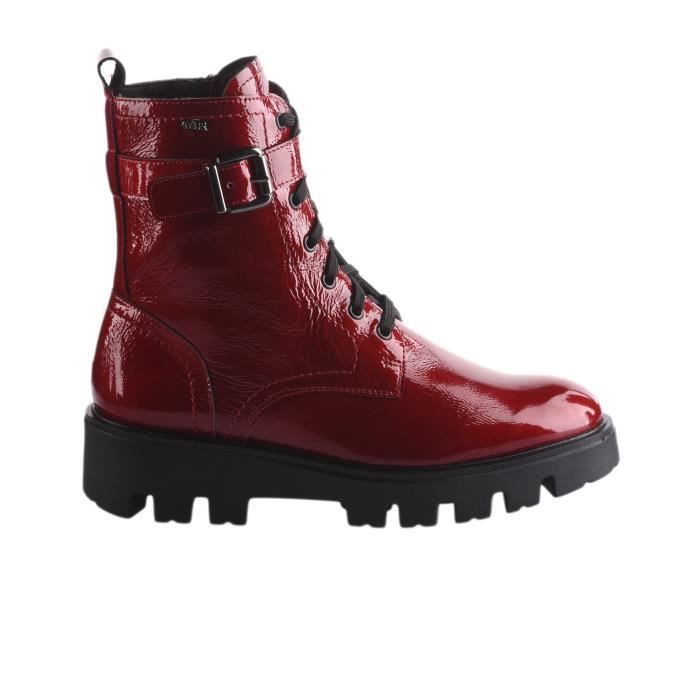 bottines femme rouge vernis