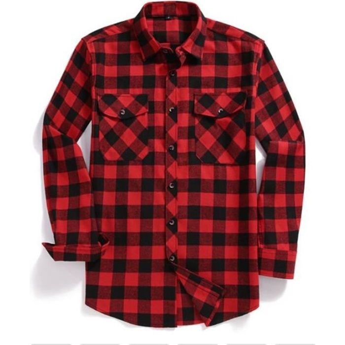 Chemise en flanelle à carreaux pour homme ECELEN Coupe