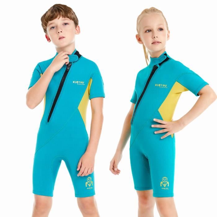 Maillot de bain Combinaison de plongee 2mm en neoprene pour enfants maillot de bain thermique epais pour garcons et Emerald F34 Blanc Cdiscount Pret a Porter