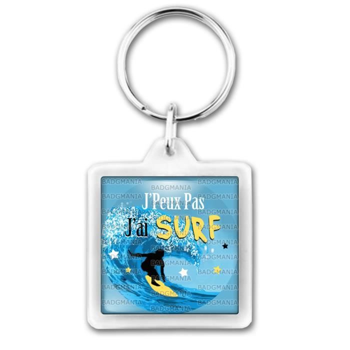 Porte Cles Carre Plastique J Peux Pas J Ai Surf Planche Surfeur Vague Humour Excuse Alibi Idee Cadeau Cdiscount Bagagerie Maroquinerie