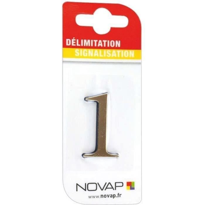 Chiffre autocollant 1 40mm or sur carte