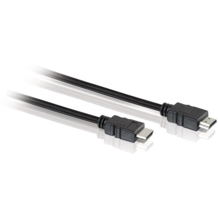 Câble HDMI PHILIPS 75 cm Conducteurs en cuivre Connecteurs colorés Vidéo HD