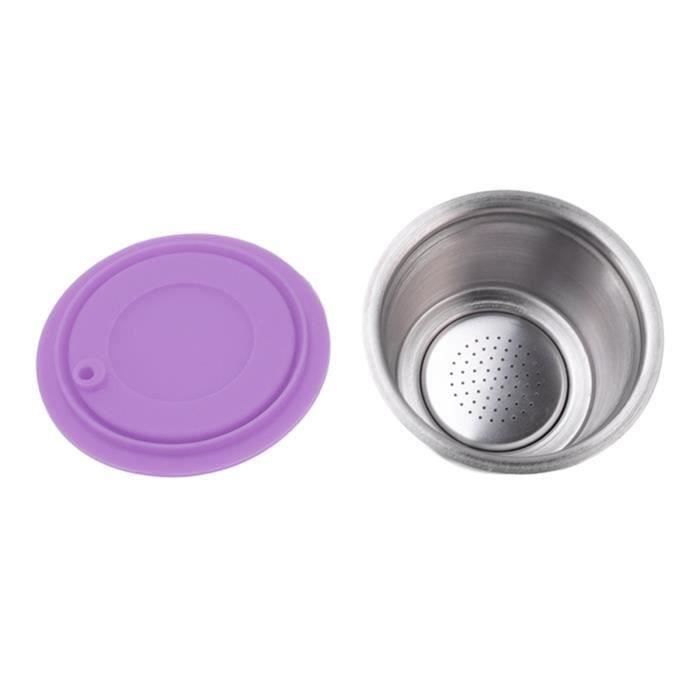 Capsule Café Réutilisable En Acier Inoxydable Pour Dolce Gusto - Couvercle Silicone, Capacité 40 Ml - Écologique Et Rechargeable