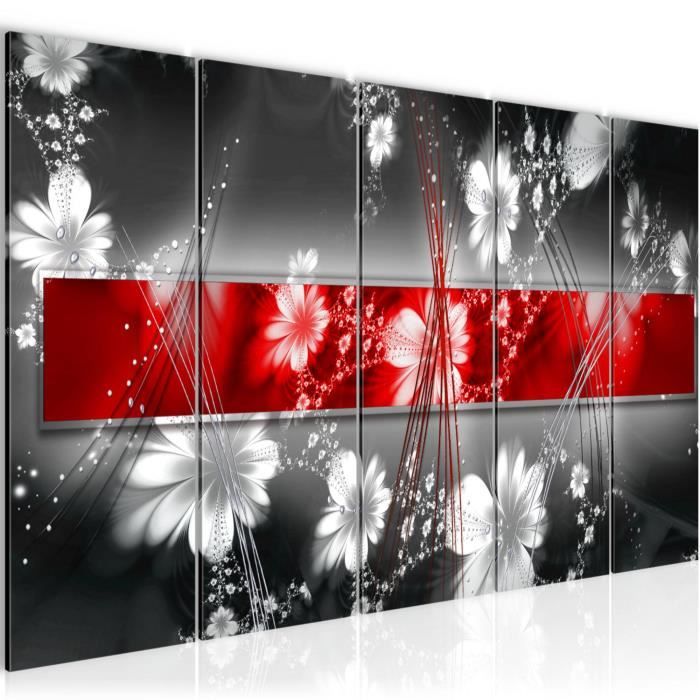 Runa Art Quadro Murale 4 Pezzi – Orchidea Fiori Grigio – Made In Germany – Stampe Su Tela Non Tessuta – Pronti Da Appendere