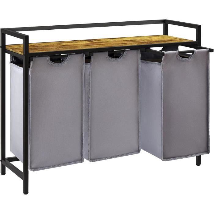 Panier À Linge Sale À 3 Compartiments À Linge 3 Espaces En Tissu Oxford