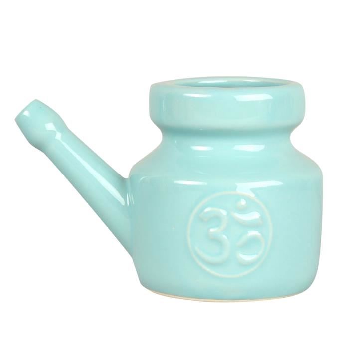 Pot Neti En Céramique 250 Ml - Pour Lavage Nasal, Anti-fuite, Couleur Bleu