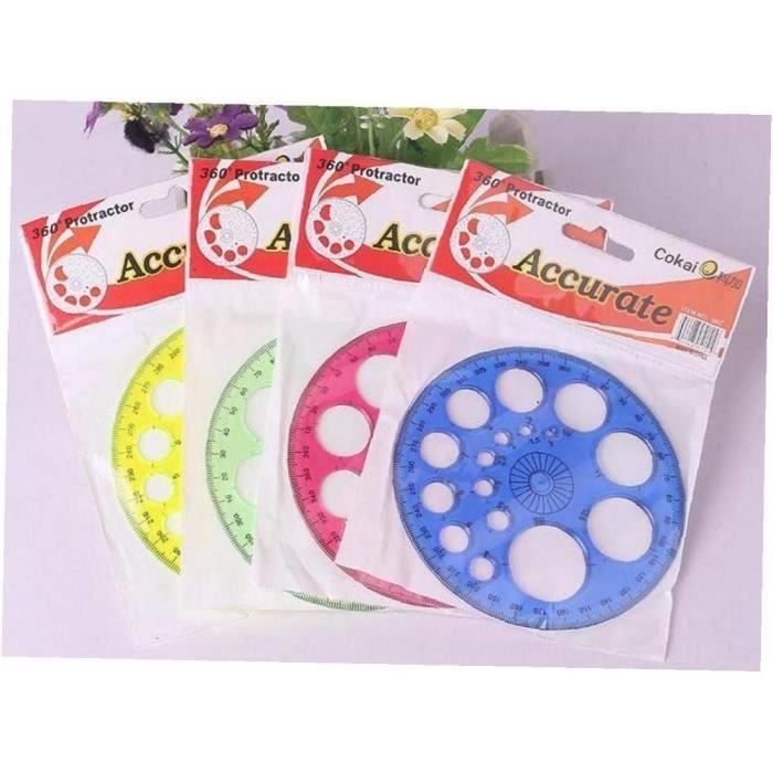 Rapporteur 360 Degrés En Plastique - Diamètre 11.5cm - Pour Géométrie, Dessin, école