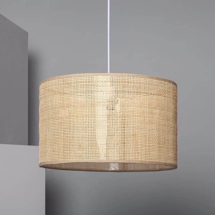 Suspension Rotin Tobonga LEDKIA – Design Géométrique Bambou Naturel Ø40 Cm E27