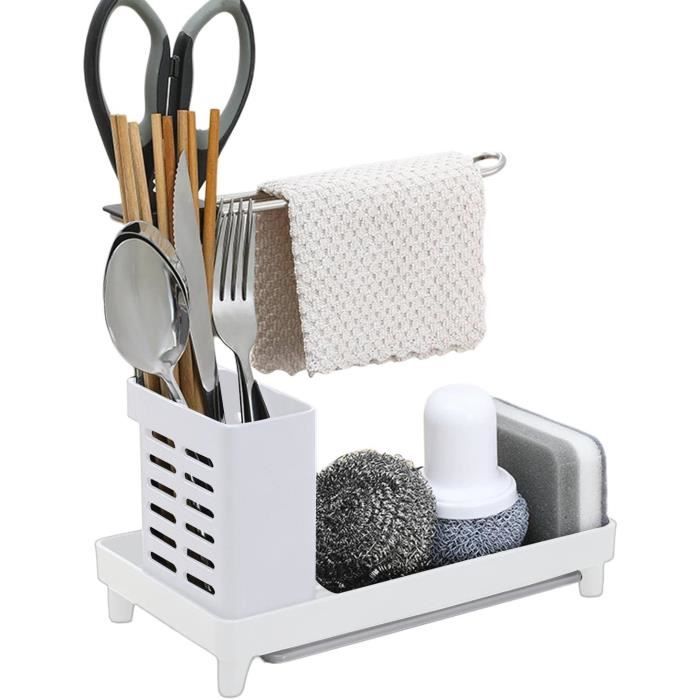 Porte-ustensiles Céramique Pour Comptoir - Avec Trous De Drainage Et Bac, Grand Format 11x11x17 Cm - Support Baguettes, Cuillères