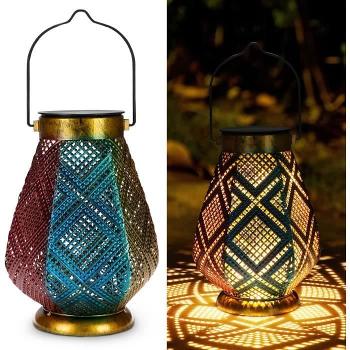Lanterne Solaire Colibri Extérieur - Blanc Chaud, IP44 étanche, Rechargeable, Minuterie 7h, Décoration Jardin, Balcon, Camping