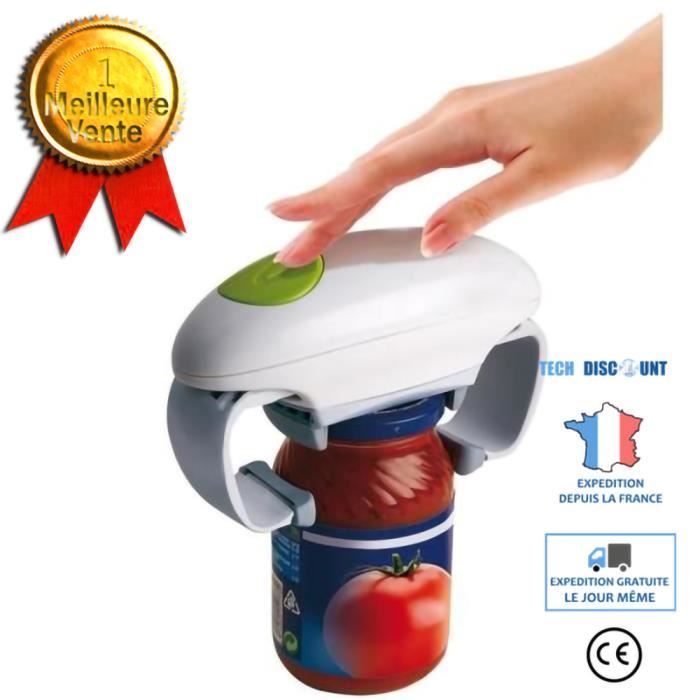 ouvre bocal électrique facile one touch automatique confiture cuisine sans effort plastique magic open ajustable mains libres rapide