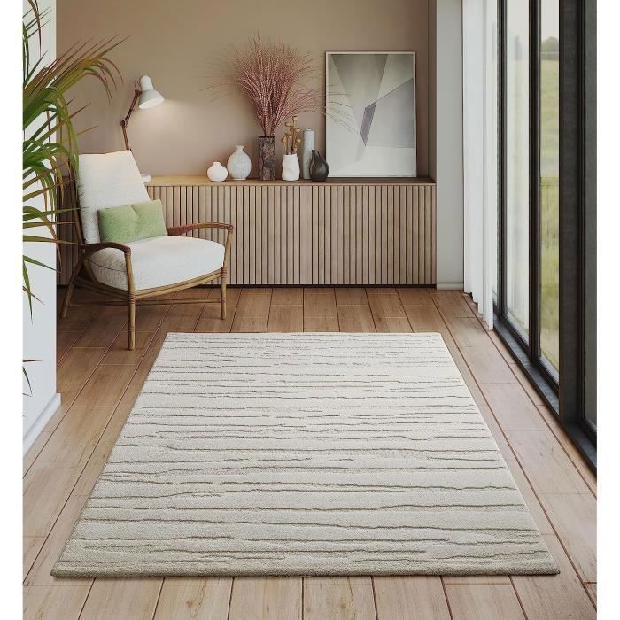 Tapis Moderne - The Carpet - Everest 2257 - 160x230 cm - Effet 3D - Creme