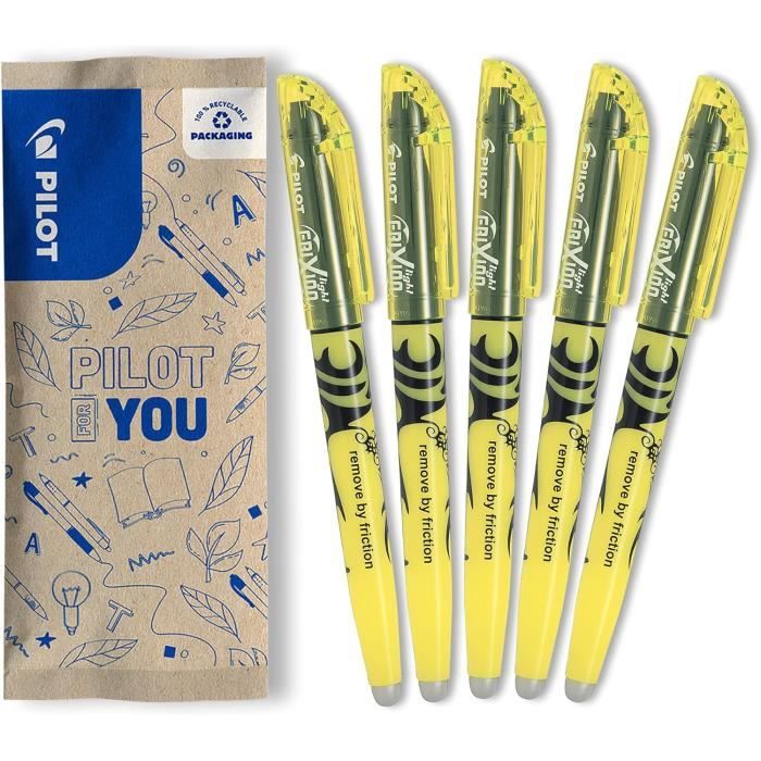 Pilot FriXion Light Natural - 1 Etui De 6 Surligneurs Effaçables Naturels Rose, Jaune, Violet