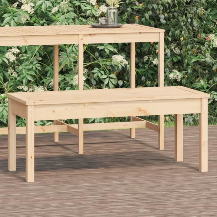 VidaXL Banc de jardin 109x44x45 cm bois massif de pin 824004
