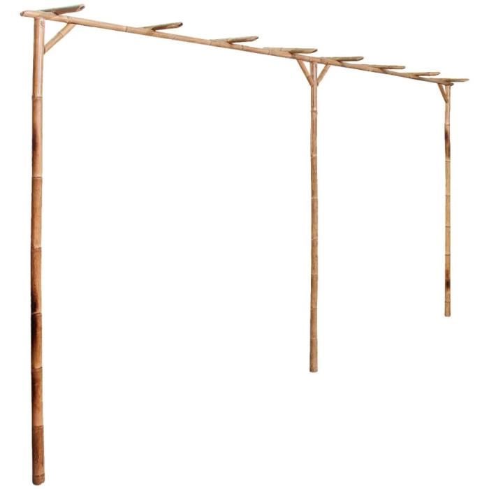 Pergola - VIDAXL - Bambou naturel - 385 x 40 x 205 cm - Base stable pour plantes grimpantes