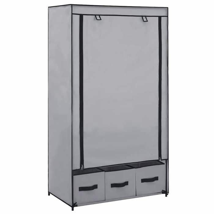 vidaXL Garde-robe Gris 87 x 49 x 159 cm Tissu