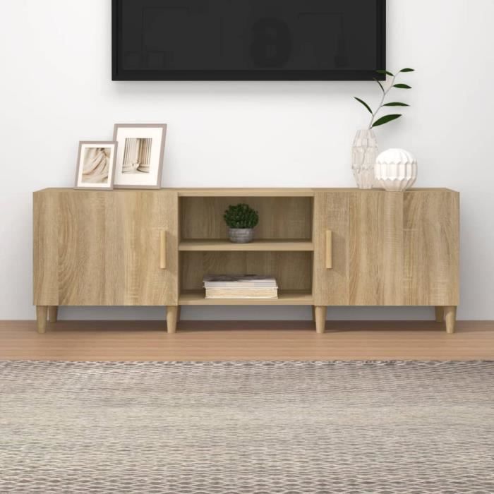 vidaXL Meuble TV Chêne sonoma 150x30x50 cm Bois dingénierie 812621