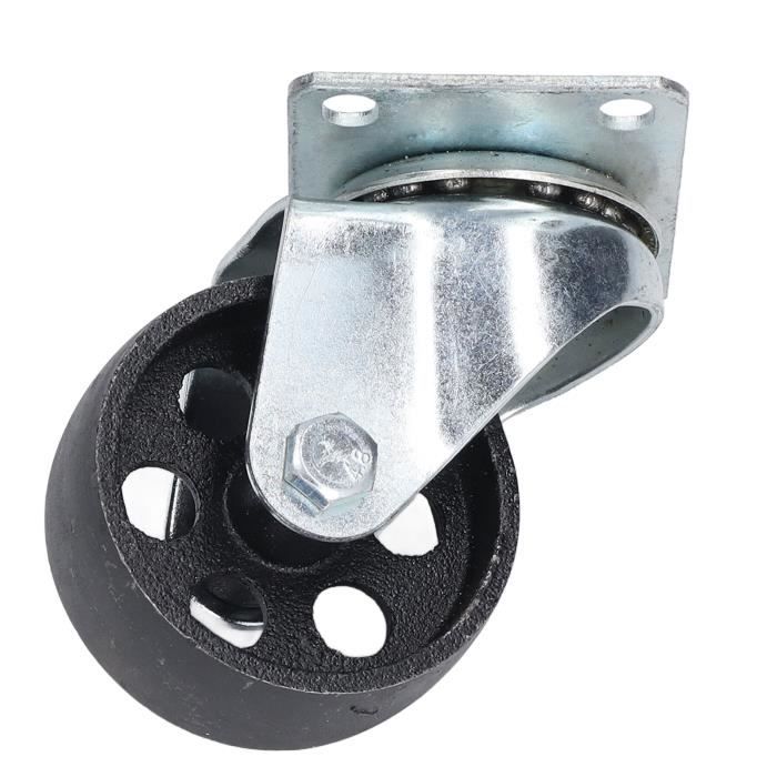 Lot De 2 Roues Encastrables 20cm - Jante Aluminium, Double Roulement à Billes, Charge Dynamique 800kg - 4