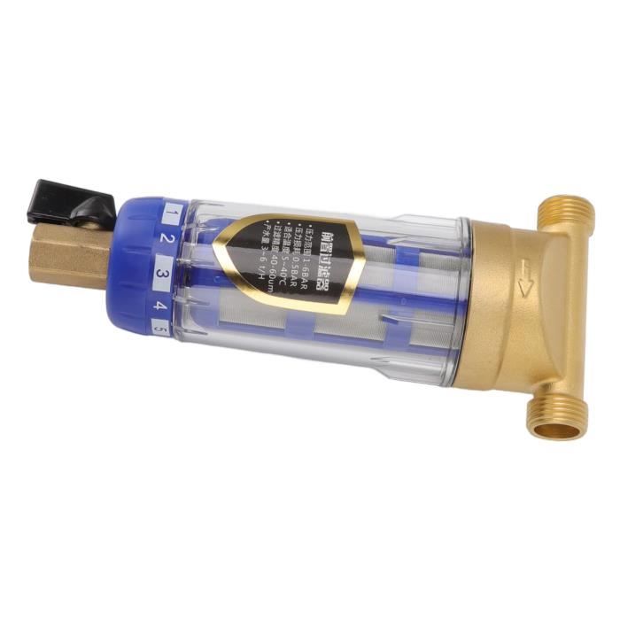 Filtre à Eau à Sédiments Rotatif - Préfiltre En Cuivre, Lavage à Contre-courant, Filetage 3/4", Précision 40-80 Microns - 4