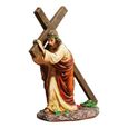 2xResin Statue Jésus Crucifix Figurine Christ Figure Figure Tabletop Collectables-1