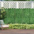 Clôture artificielle murale feuilles de laurier Outsunny - 12 panneaux 50x50cm - vert-1