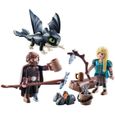 PLAYMOBIL - Dragons 3 - Harold et Astrid avec bébé dragon - Feu de camp et accessoires inclus-1