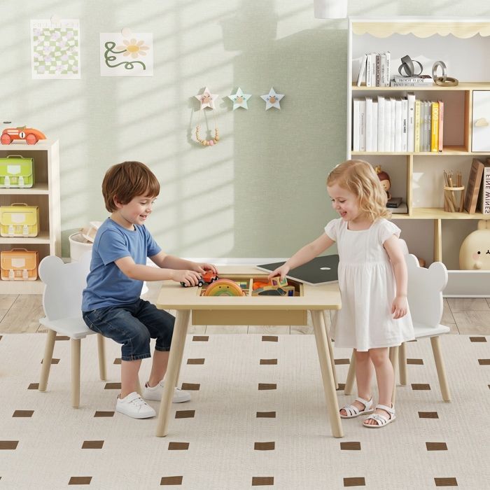 Table D'Activités Multifonction Thermobaby MULTIPLAY - Avec 2 Chaises, Plateau Réversible - Pour Enfants Dès 3 Ans