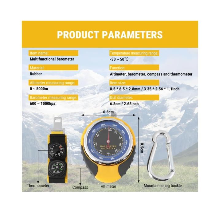 Compass Altimeter Barometer, Altimeter for Hiking, Altimeter ...