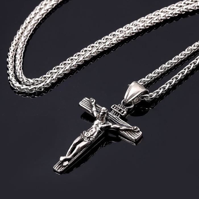 Croix En Or Pendentif Croix Ju00e9sus-Christ En Or Jaune 14 Carats