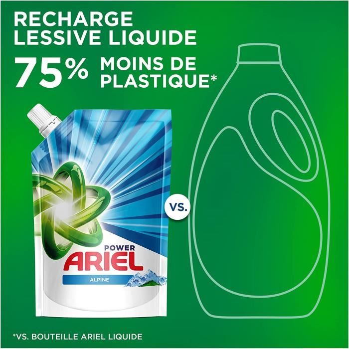Ariel Lessive Liquide EcoRecharge31 LavagesAlpineEfficace même à froid et  Fraîcheur Durable75% moins de Plastique [69] - Cdiscount Electroménager