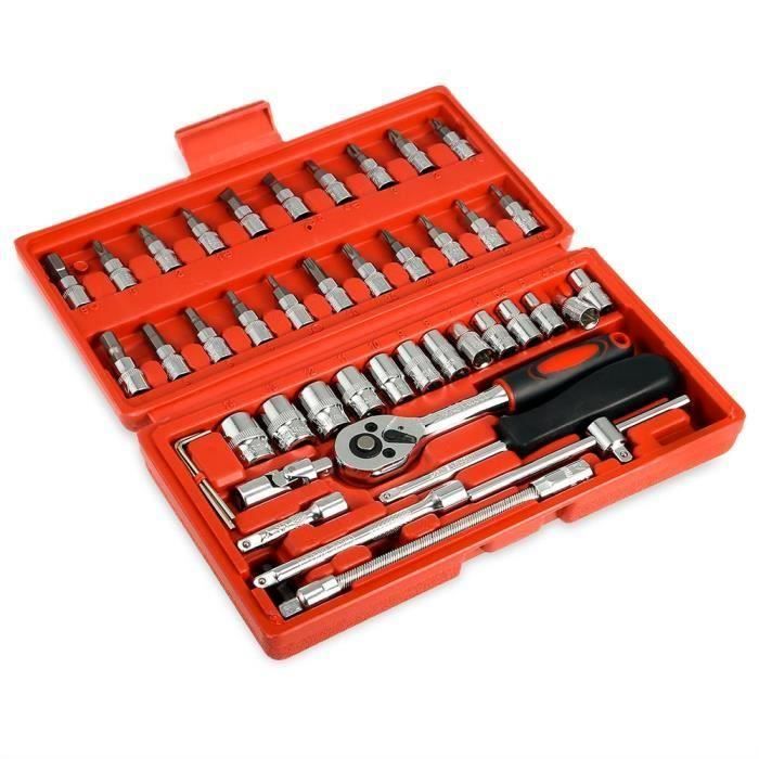 46pcs Kit D'outils De Réparation De Voiture: Clé Dynamométrique À