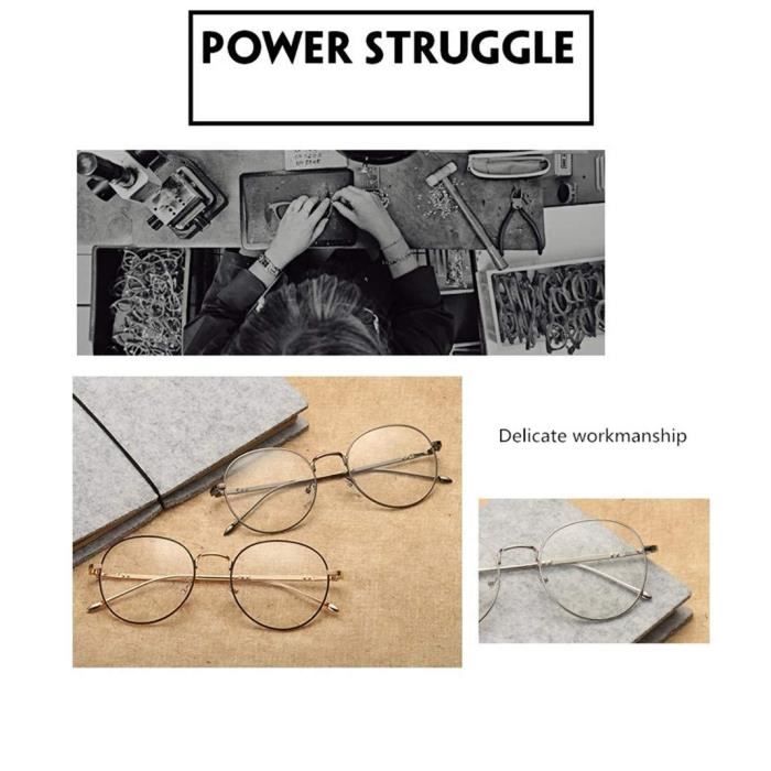 Mode Homme Monture Lunettes Ronde M tallique R tro Vintage r tro