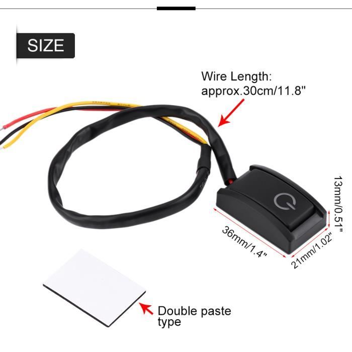 Commutateur 12V Sans Perçage Auto Interrupteur Adhésif Voiture Switian - 12V DC 200mA - Installation Sans Perçage Interrupteur 12v Camping Car Commutateur 12V Sans Perçage Auto Interrupteur Adhésif Voiture Switian - 12V DC 200mA - Installation Sans Perçage Interrupteur 12v Camping Car