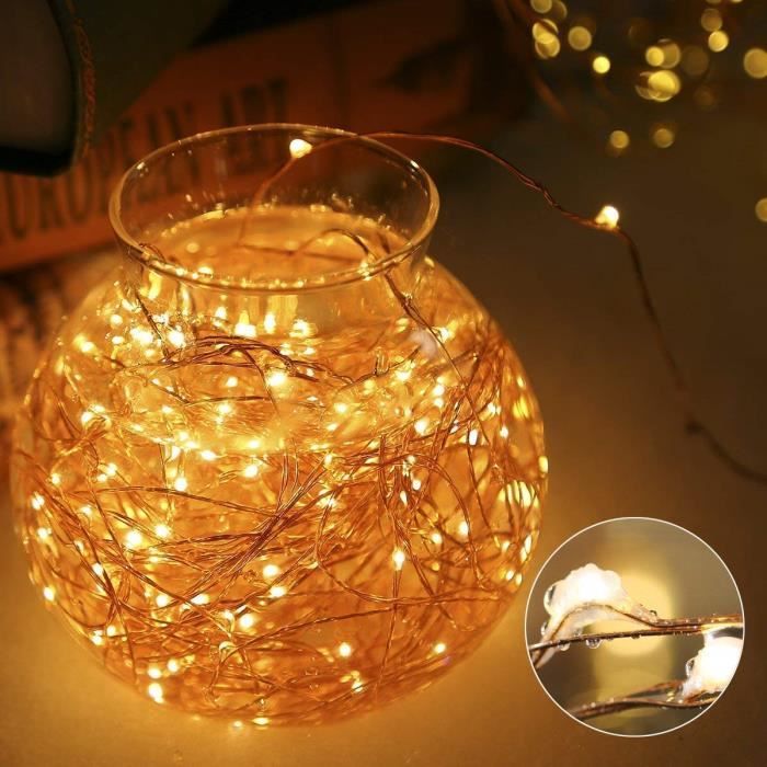 Forepin Guirlande Led à Pile, 15M 150LED Guirlande Lumineuse à Pile Avec Minuteur Guirlandes Led Fil Cuivre Pour Interieur Exterieur, Chambre, Fête, Noël, Halloween, Mariage, Décoration