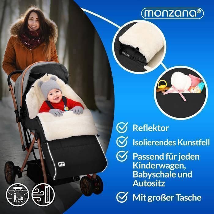MONZANA® Réducteur de lit bébé Noir Chancelière universelle pour