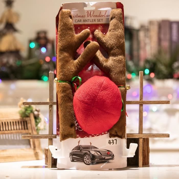 Dioche Kit de voiture de renne de Noël Costume de camion de voiture de Noël  Kit de nez de bois de moto coffret Couleur assortie - Cdiscount Maison