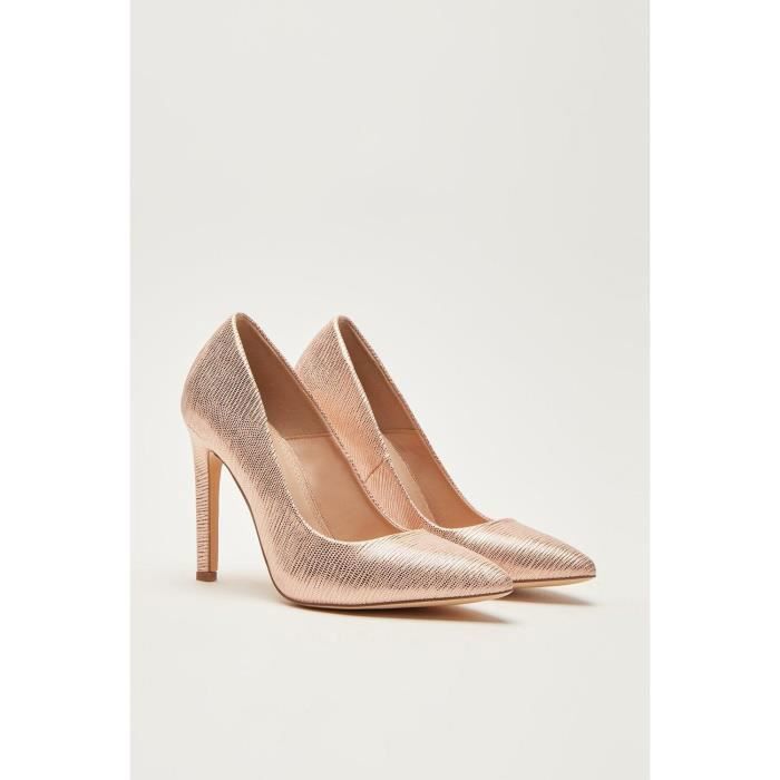 Escarpins CARA Femme Blanc Rose dor Talon aiguille 10 cm