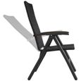 Chaise de jardin en rotin Canberra pliable - TECTAKE - Noir - Aluminium - Design-2