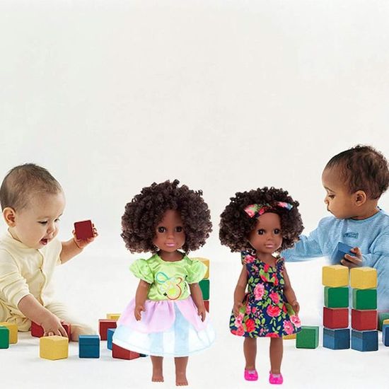 Poupée Noire Africaine 20cm pour enfants C - Multicolore - Poupée