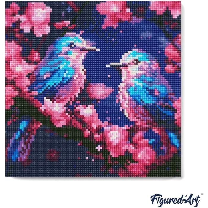 QINRUBB 5D Perroquets Peinture Diamant Painting Kit, DIY Fleurs Art Du