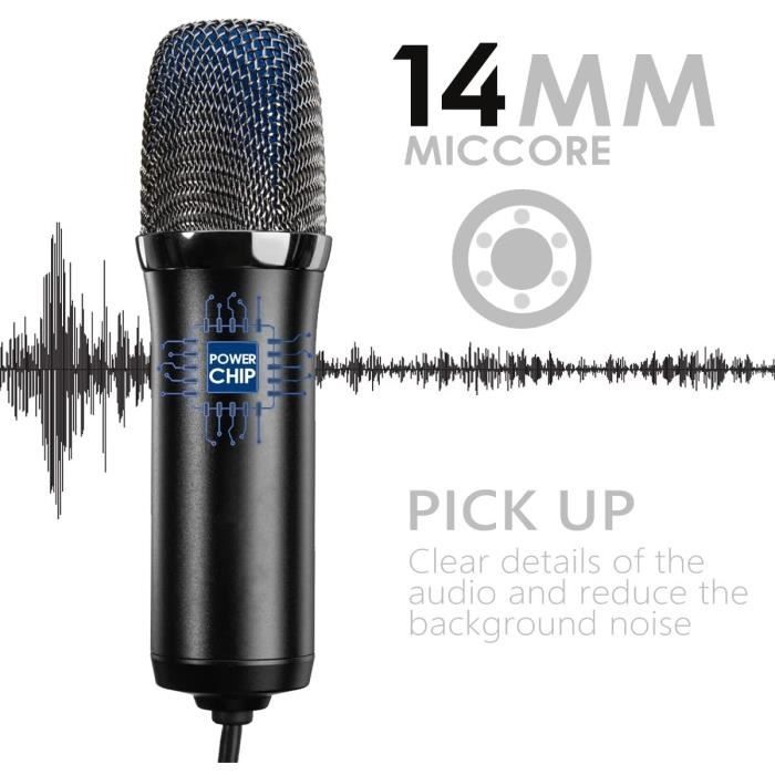 Acheter Micro d'enregistrement sensible à 360 ° Microphone filaire USB DSP  Suppression intelligente du bruit pour PC Jeu d'ordinateur Streaming  Podcast Carte son intégrée